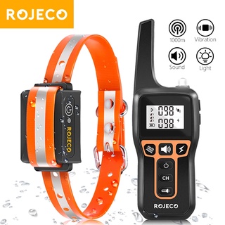 ROJECO 1000m Điện Huấn Luyện Chó Cổ Đèn Chống Thấm Nước Sạc Thú Cưng Chống Vỏ Điều Khiển Cổ Cho Chó Điện Shocker