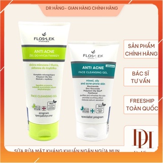 Sữa rửa mặt diệt khuẩn Floslek anti acne face cleansing gel cho da dầu mụn 125-200ml, srm flosek