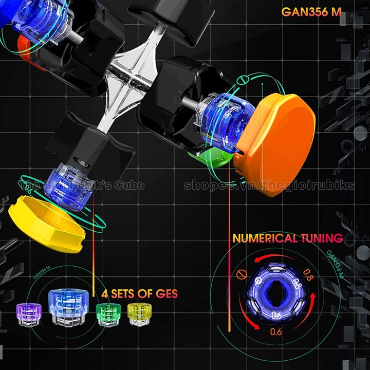 🔥Siêu phẩm 2020🔥 Rubik GAN 356 M Nam Châm. Rubik 3x3 GAN 356 M Lite, Standard kèm GES.