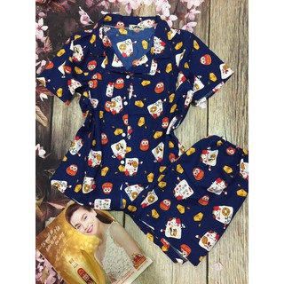 Combo 2bo ngan pijama kate thai