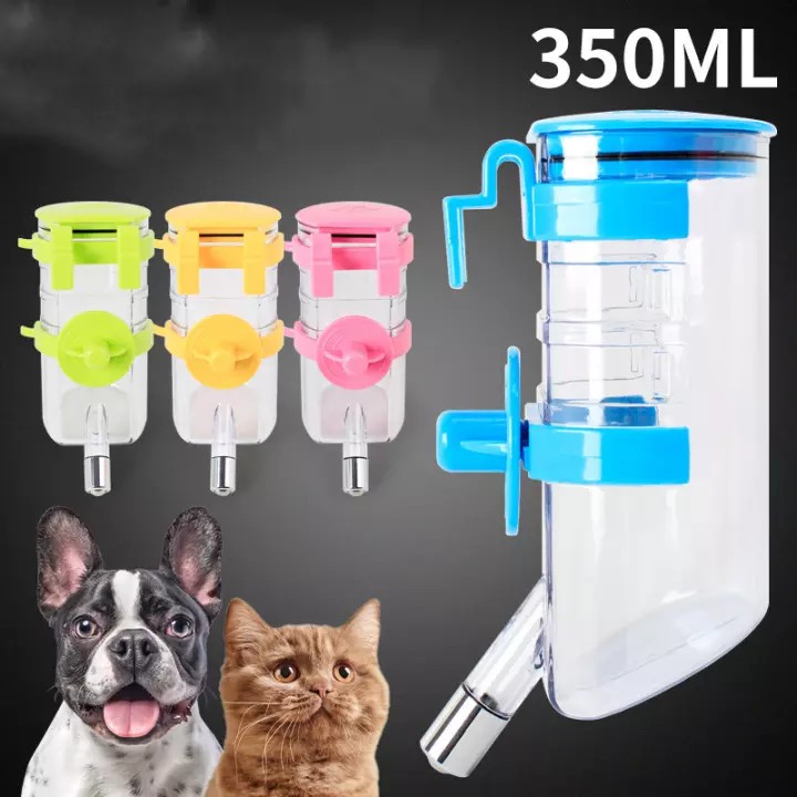 HN-Bình uống nước tự động treo chuồng thú cưng (loại 350ml - 2 đai treo) hanpet 382 Bingf uống nước chó