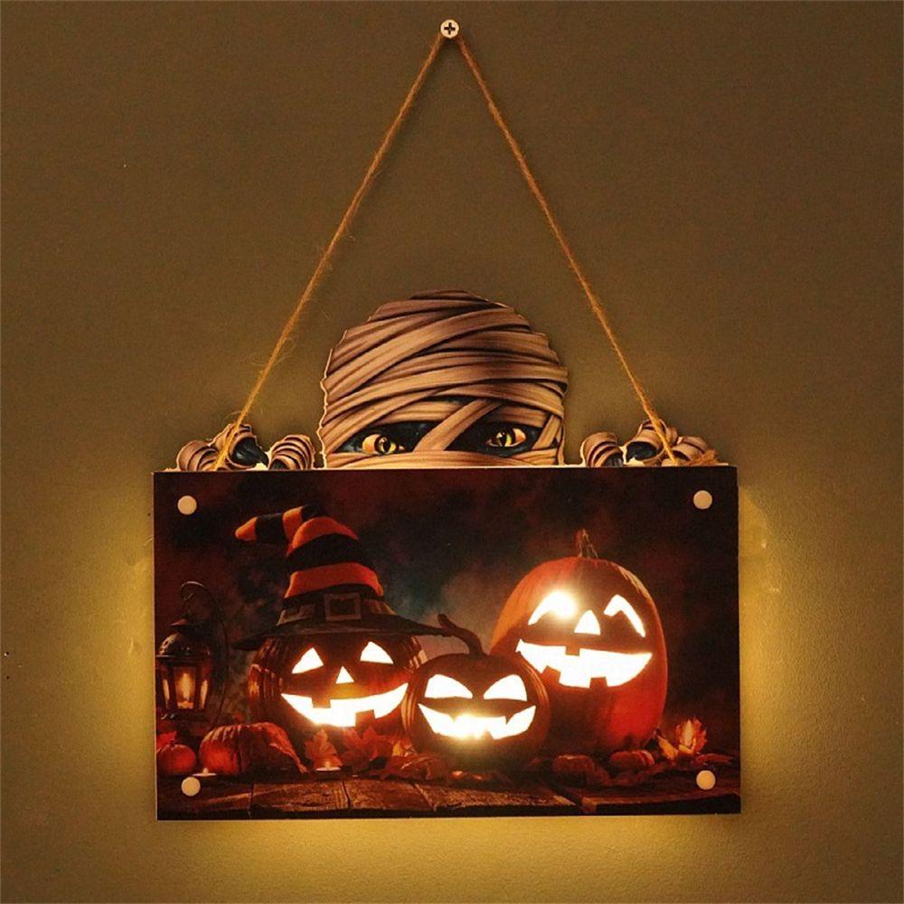 Bảng Gỗ Trang Trí Halloween In Hình Mẹ Ma