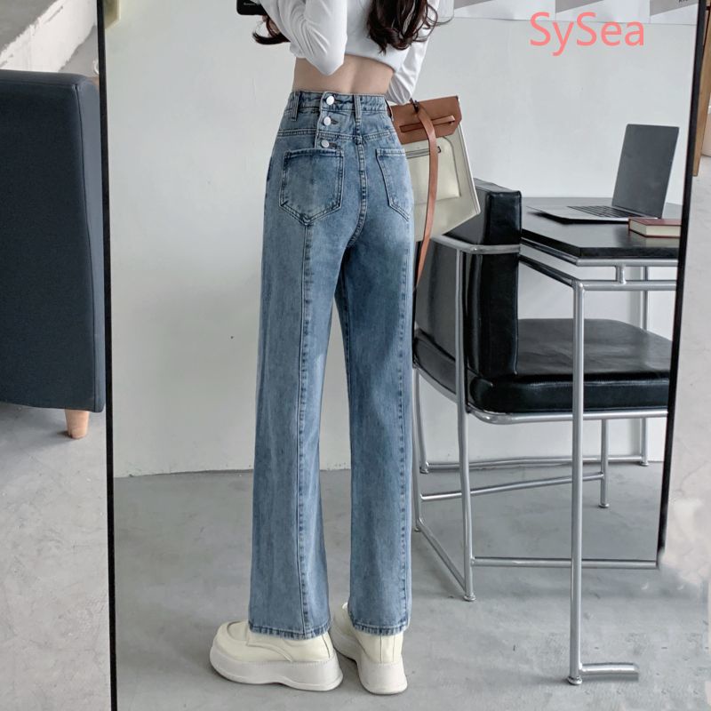 Quần Jeans Lưng Cao Phong Cách Vintage Cho Nữ