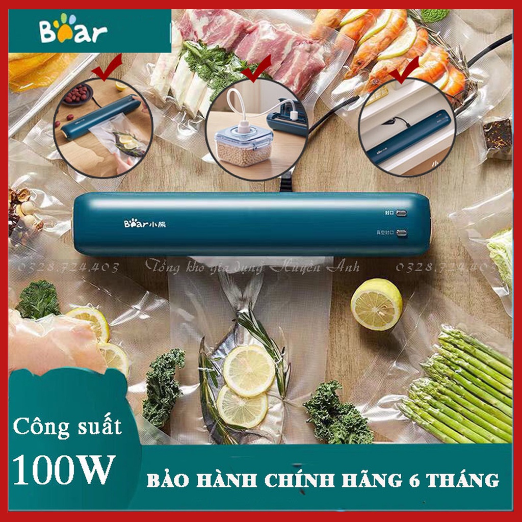 Máy hút chân không chính hãng Bear, Máy hút chân không gia đình, Chống Nước, bảo quả thực phẩm, Vệ Sinh Dễ Dàng
