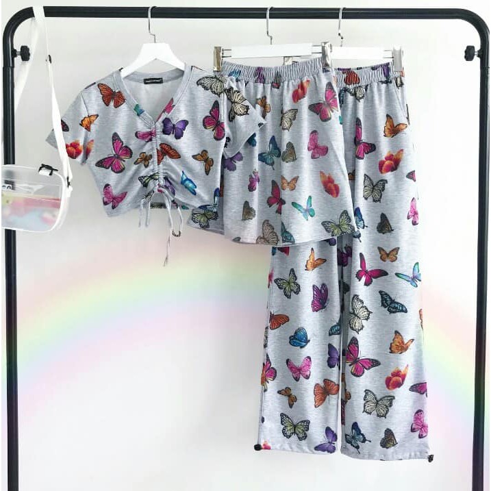 Set áo croptop + váy ngắn loang màu tie dye unisex cryaotic10