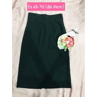 [2NDHAND] Chân váy nữ đen xoè, công sở, ren, gấm