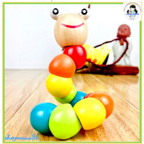 [BUÔN SỈ SLL] Đồ chơi con sâu gỗ uốn dẻo cho bé, đồ chơi gỗ phát triển trí tuệ