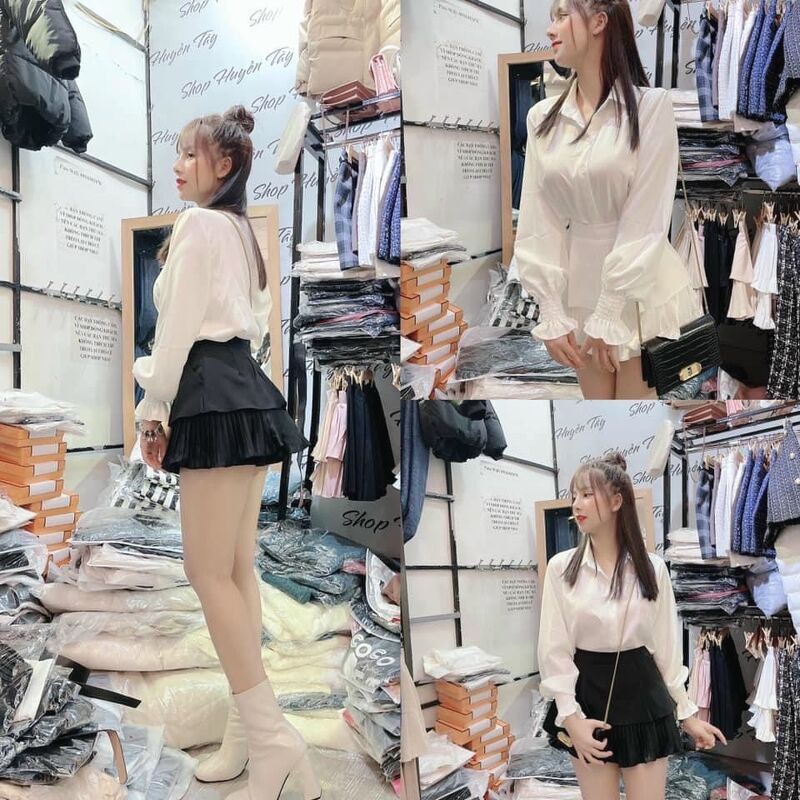 Áo sơ mi TAY NHÚN BO EO XOÈ và phong cách BC❤