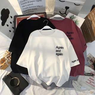 Áo Thun Nữ Tay Ngắn JUKY form suông, Chất Thun Cotton, In chữ AGAIN