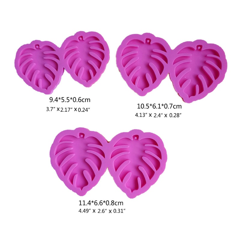 Set 3 Khuôn Silicone Hình Chiếc Lá Làm Trang Sức