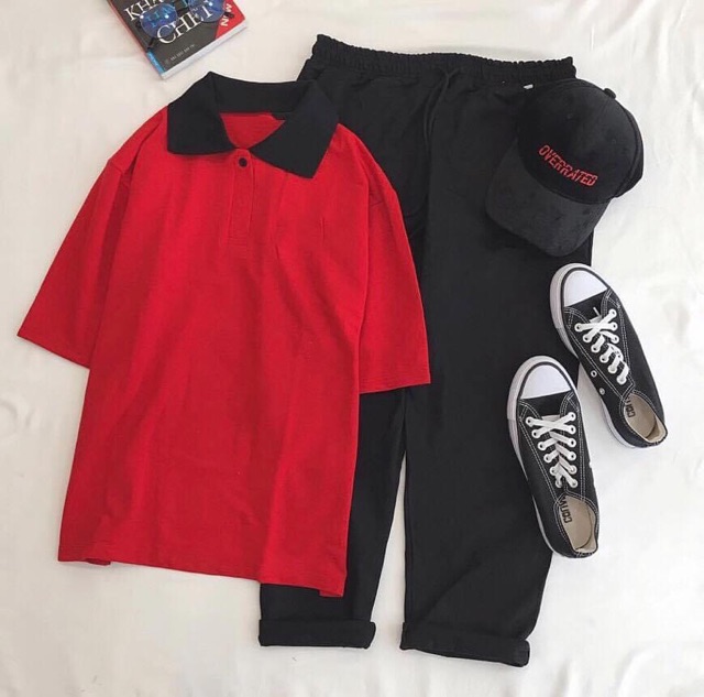Áo Thun PoLo Mix Tay Lửng Màu Mới Ảnh Thật