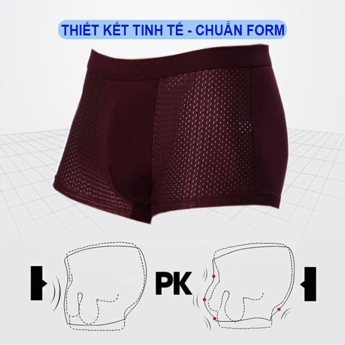 Quần Sịp Đùi Boxer Nam VICENZO Thông Hơi Kháng Khuẩn Cao Cấp, Quần Sịp Nam - SND01