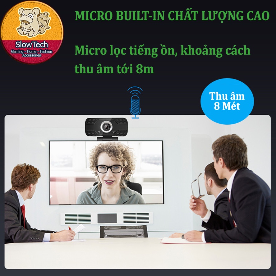 Webcam Dạy Và Học Trực Tuyến Độ Nét Full HD 1080P SLOWTECH B4, Có Chân Đế Để Bàn | BigBuy360 - bigbuy360.vn