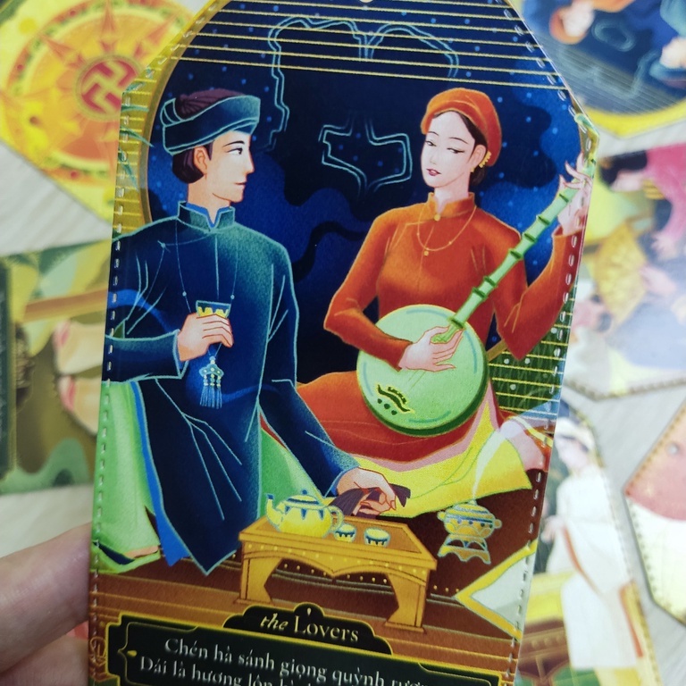 Bookmark Đánh dấu trang Tarot Kiều quà tặng xinh xắn nhỏ gọn ý nghĩa ngẫu nhiên 2 câu thơ Truyện Kiều 1.5k/tấm