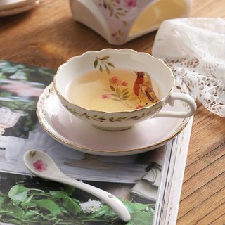 bộ ấm chén gốm sứ pha trà họa tiết chim sẻ