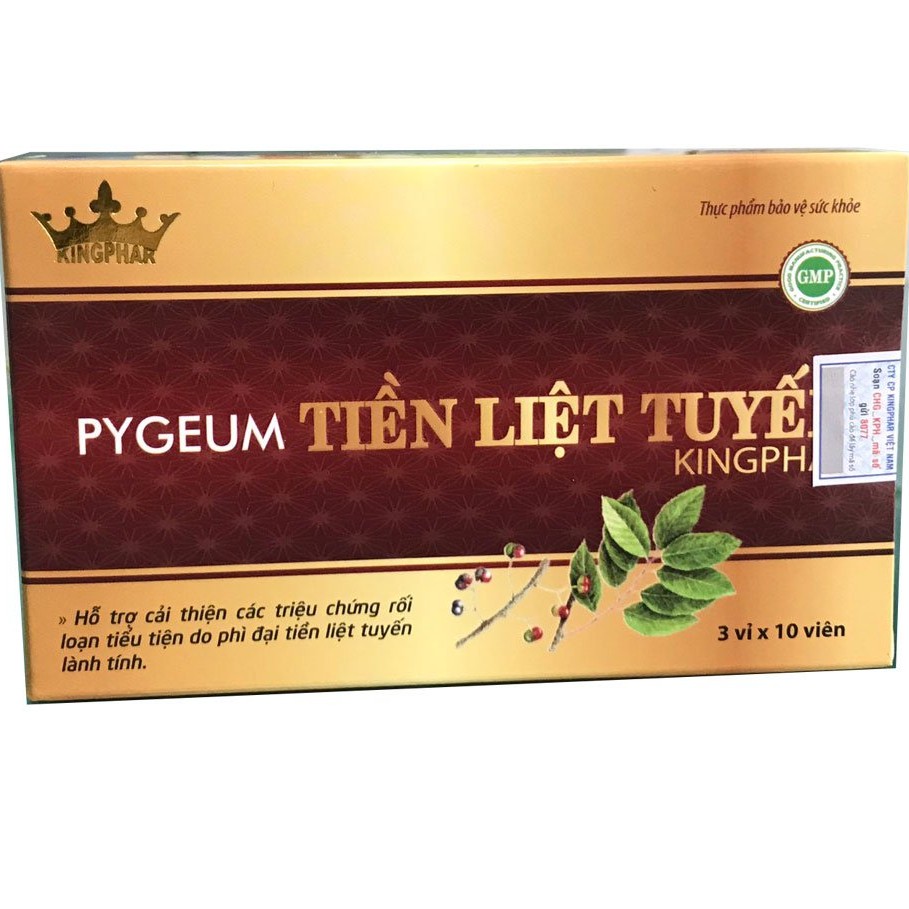 {Mẫu mới} Pygeum Kingphar - Hỗ Trợ Giảm kích thước Tuyến Tiền Liệt (30 Viên)