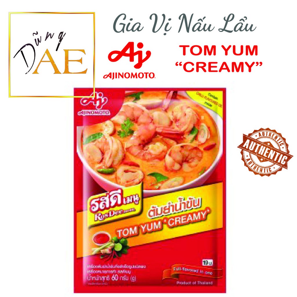 Gia Vị Nấu Lẩu Thái Tom Yum Creamy Thái Lan Chính Hiệu 60g