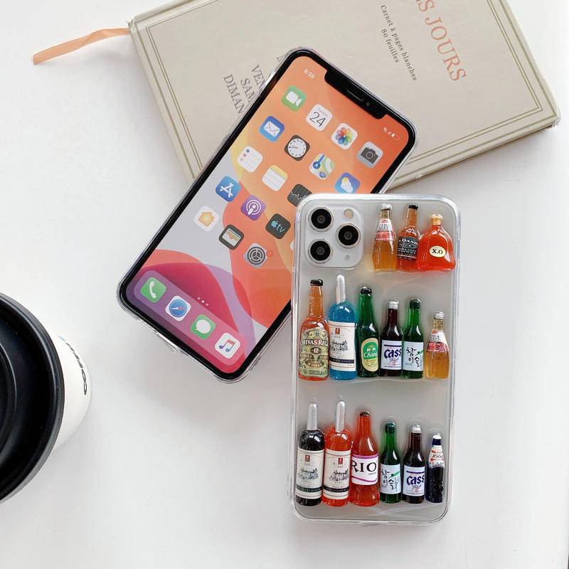 Ốp Điện Thoại Hình Chai Rượu 3D Sáng Tạo Cho iPhone 13 12 11 Pro MAX Mini X XS MAX XR SE 2022 2020 7 8 Plus