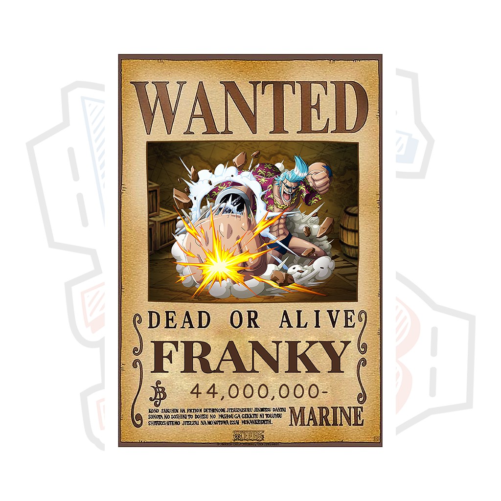 Poster truy nã Franky ver 2 - One Piece