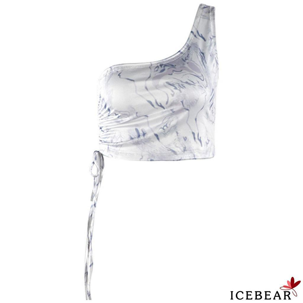 Áo Lửng Sát Nách Dây Rút In Họa Tiết Gợi Cảm Cho Nữ