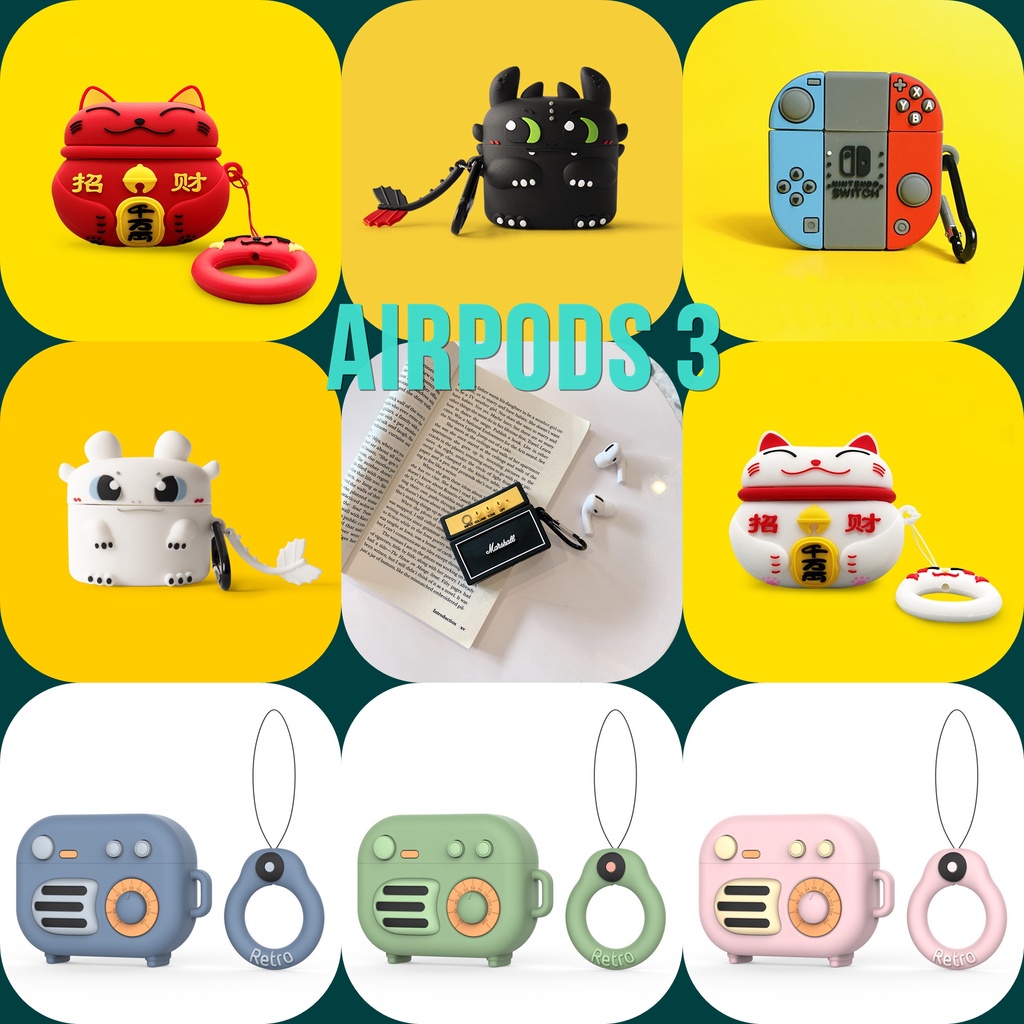 Vỏ case airpods 3, nhiều mẫu Animal đáng yêu