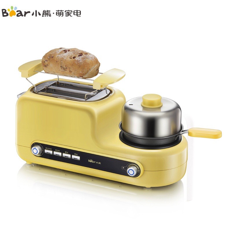 Máy nướng bánh mì kèm bếp mini, máy làm đồ ăn sáng đa năng Bear DSL-A02Z1