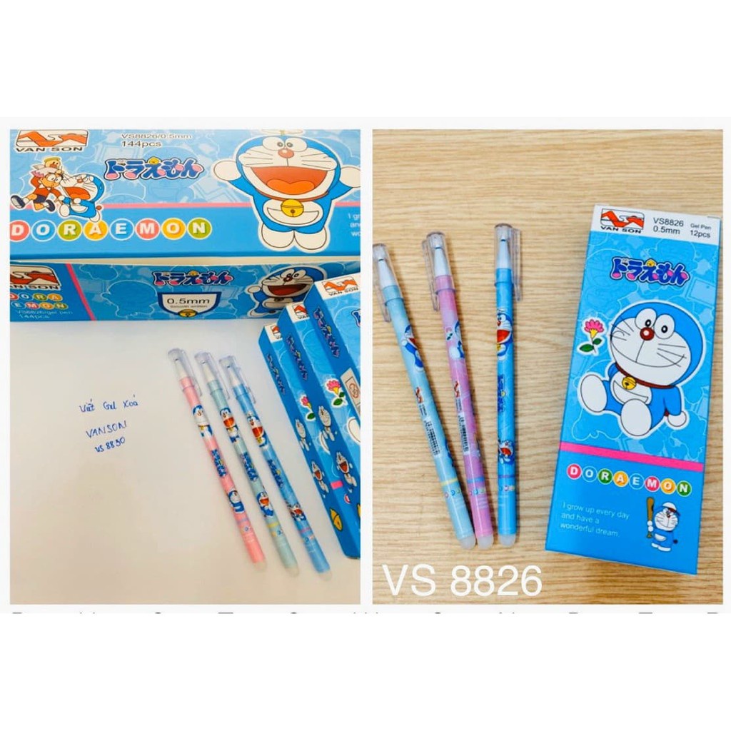 ( 1 Hộp 12 Cây ) Bút Gel Bút Nước Xóa Được DORAEMON Ngòi 0.5mm Camshop