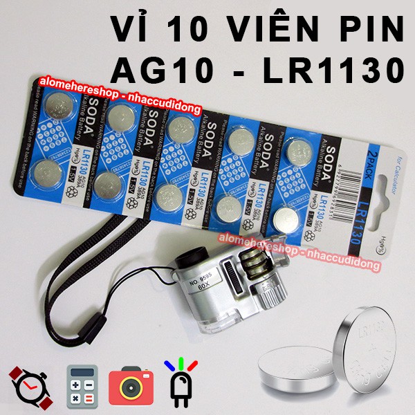 Vỉ 10 viên pin cúc áo LR1130 AG10