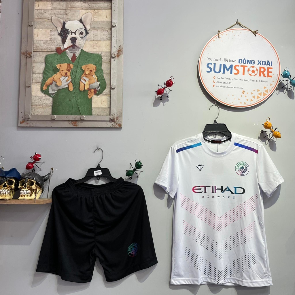 Quần Áo Bóng Đá CLB Man City Win Trắng 03 Độc Lạ - Áo Đấu Hot 2022