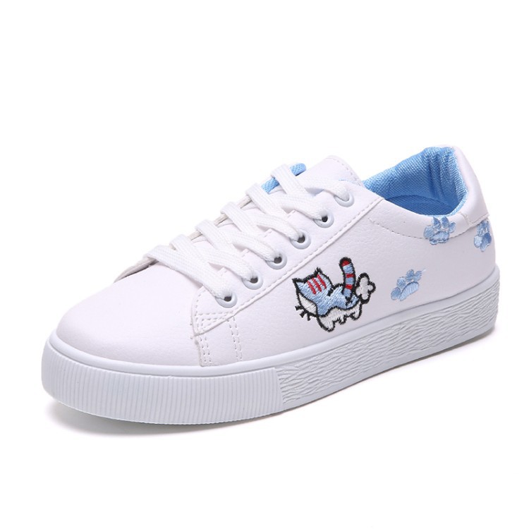 (freeship) Giày thêu hình mèo xinh xắn (mèo cạnh) | BigBuy360 - bigbuy360.vn