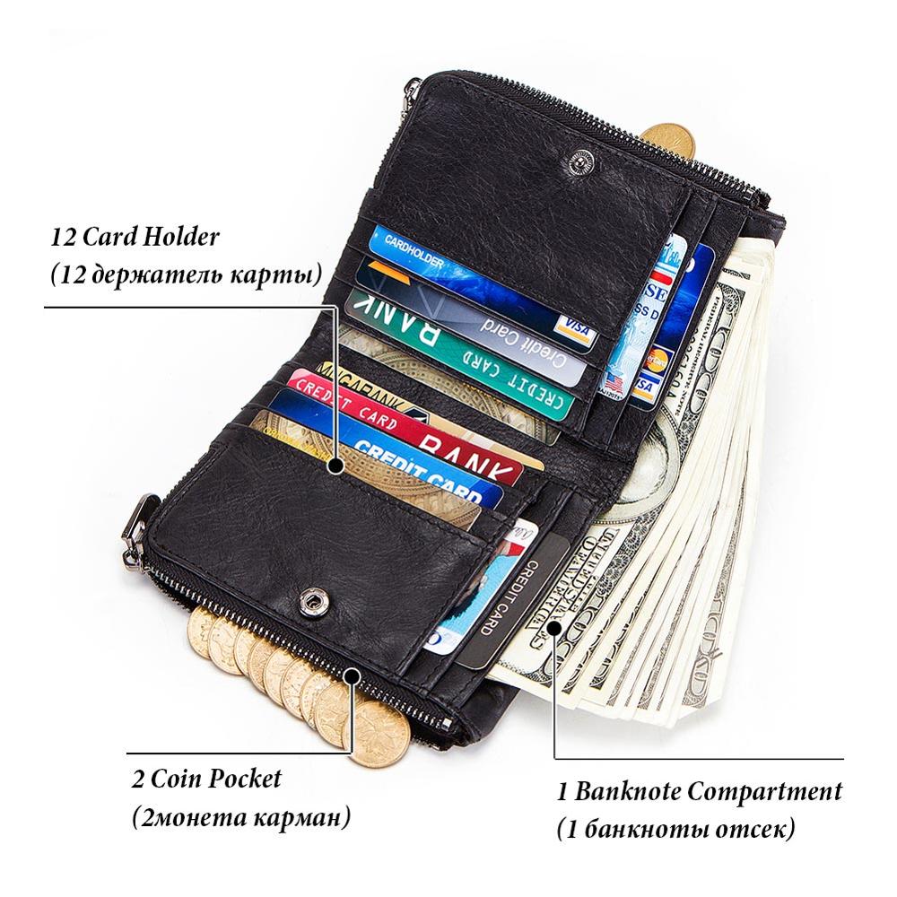 Ví cầm tay HUMERPAUL da bò thật dạng gập chất lượng cao cho nam