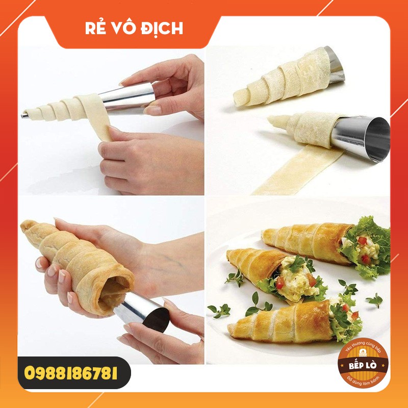 Khuôn bằng thép không gỉ làm bánh Croissant xoắn ốc, bánh sừng bò  - Dụng cụ làm bánh