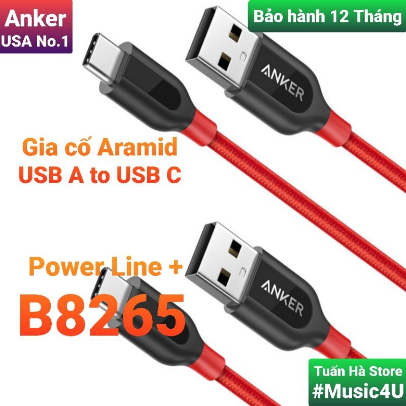 Cáp sạc nhanh Anker PowerLine+ USB Type C B8265, USB 2.0 [Music4U]