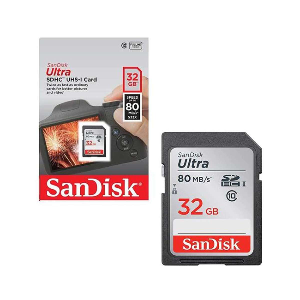 [Giảm giá / triết khấu 12% ] SanDisk Ultra  32GB 64GB  Thẻ Nhớ SDHC/SDXC Thẻ SD Class10 Thẻ C10 UHS-I 80 MB/giây | BigBuy360 - bigbuy360.vn