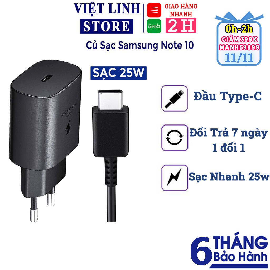 Củ sạc nhanh Samsung chính hãng - củ zin sần dành cho Note 10/Note10+ - 25W - Việt Linh Store