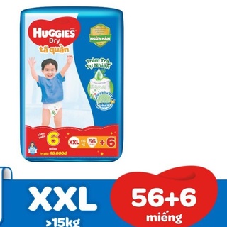 Tã quần Huggies xxl56 cộng 6 miếng tràm trà