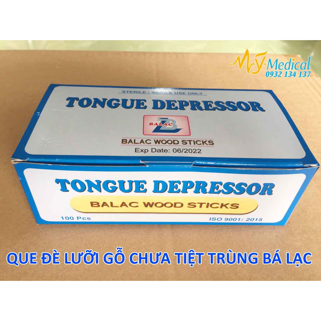 Que đè lưỡi gỗ chưa tiệt trùng Bá Lạc