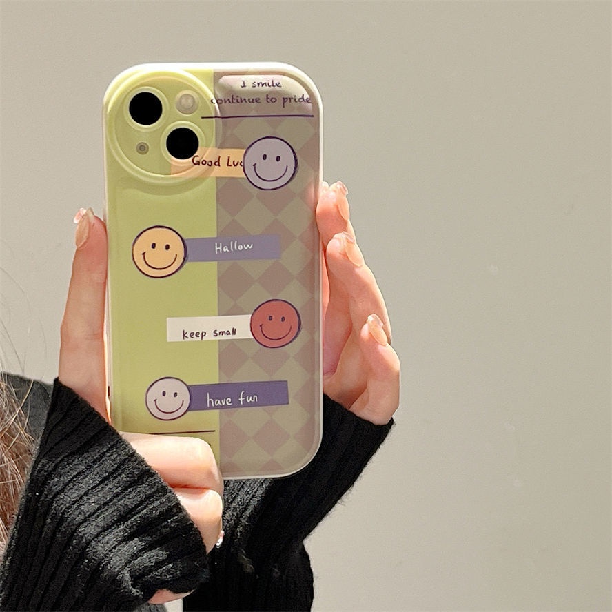 Ốp Điện Thoại Họa Tiết Mặt Cười Màu Xanh Lá Cây Mát Mẻ Cho Apple IPhone 12 13 11 Pro Max X Xs Max Xr Kkhy