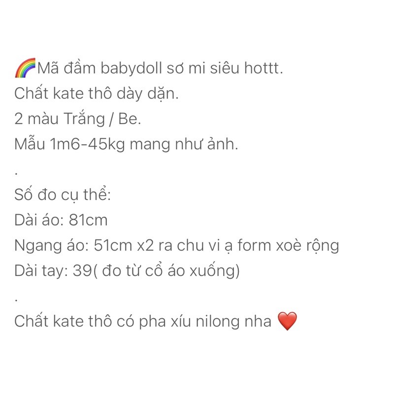 ĐẦM SƠ MI BABYDOLL ULZZANG (SẴN/VIDEO )