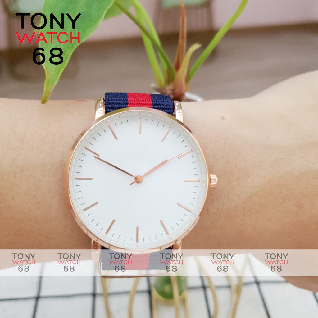 Đồng hồ nam SK viền vàng dây nato vải siêu mỏng năng động chính hãng Tony Watch 68 chống nước 3ATM | WebRaoVat - webraovat.net.vn