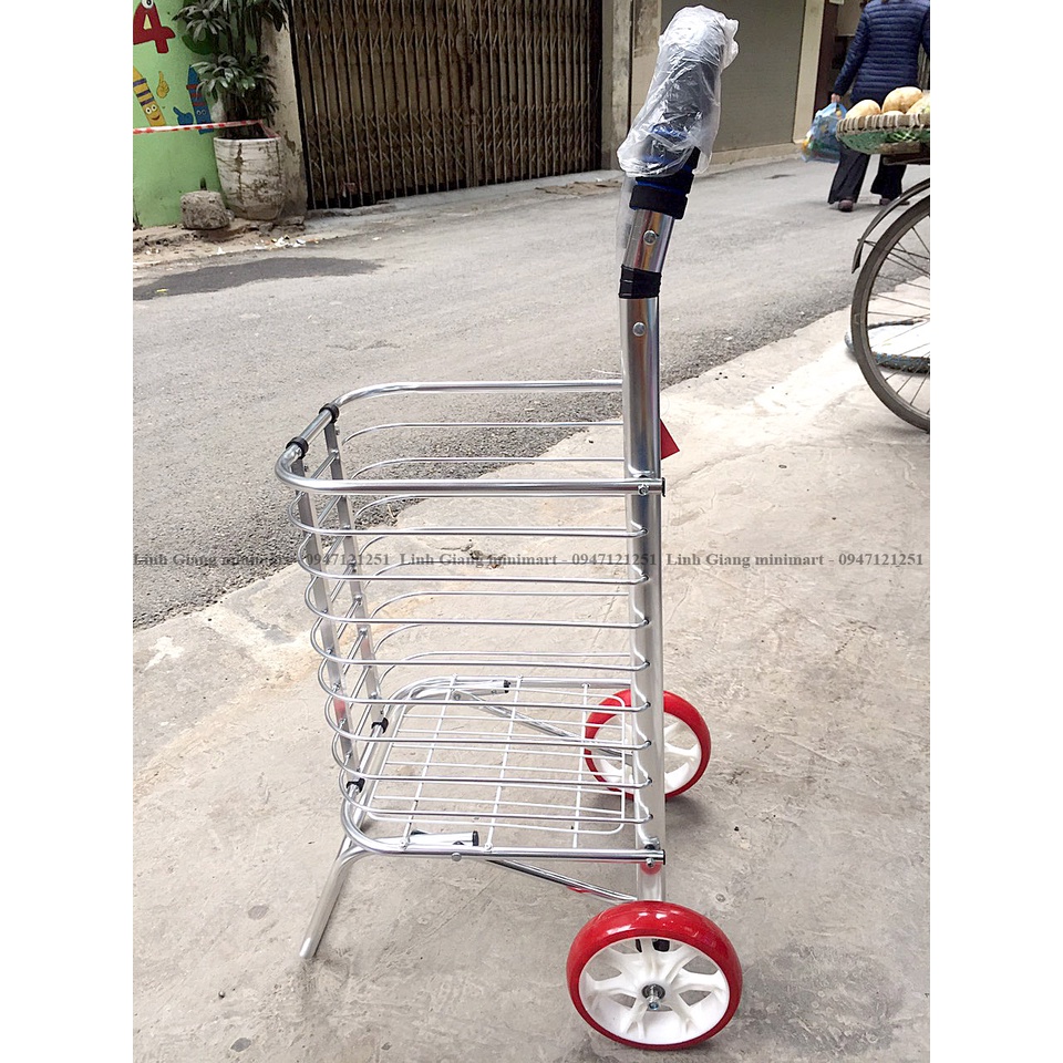 Xe đi chợ có bánh xe Xe kéo đi chơ có giỏ và không giỏ