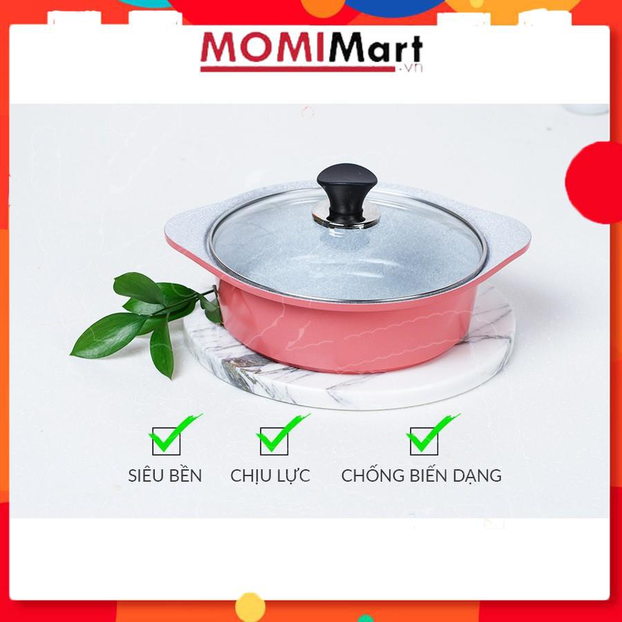 BỘ 4 NỒI ECORAMIC ĐÚC NGUYÊN KHỐI Hàn Quốc. Nồi 1 tay cầm 18cm, Nồi 2 tay cầm 20-22-24cm