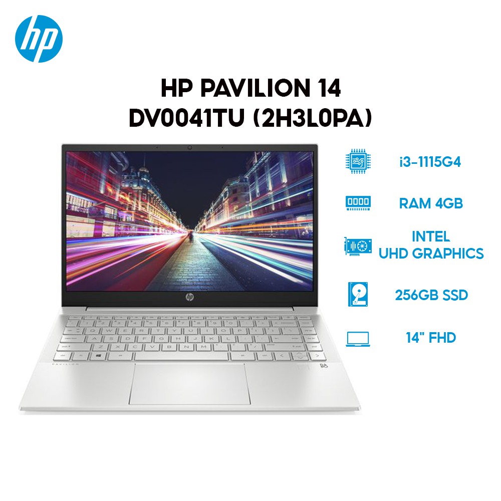 Laptop HP Pavilion 14-dv0041TU 2H3L0PA i3-1115G4 | 4GB | 256GB | 14&quot; FHD | Win 10 + Office