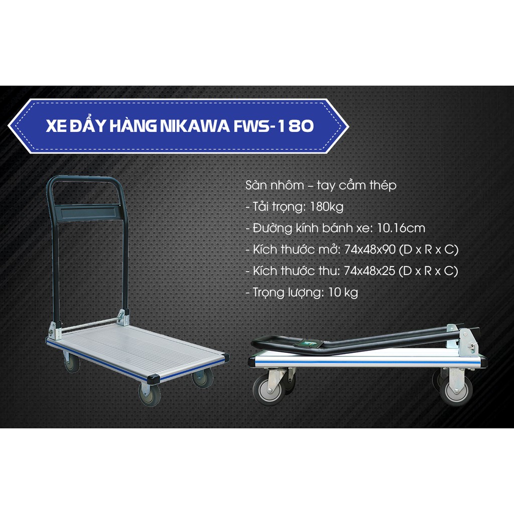 Xe đẩy hàng nhôm Nikawa FWS-180