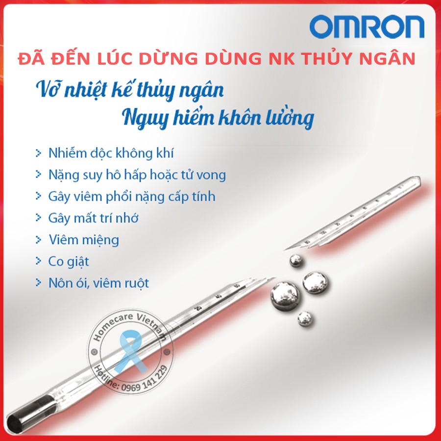 Nhiệt kế điện tử kẹp nách dạng bút OMRON MC-246, an toàn, chính xác, tiện lợi