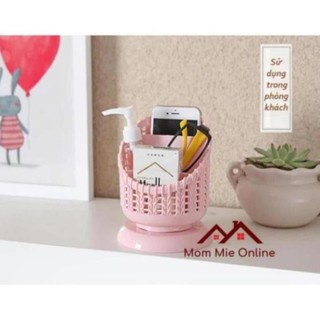 [Cao cấp] Khay để bàn đa năng dạng tròn giả mây nhựa cứng, dày dặn, gia công đẹp- B137 [HA19]