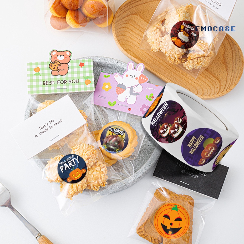 Cuộn 500 / Cuộn Nhãn Dán Halloween Tự Dính Chống Nước Có Thể Tháo Rời