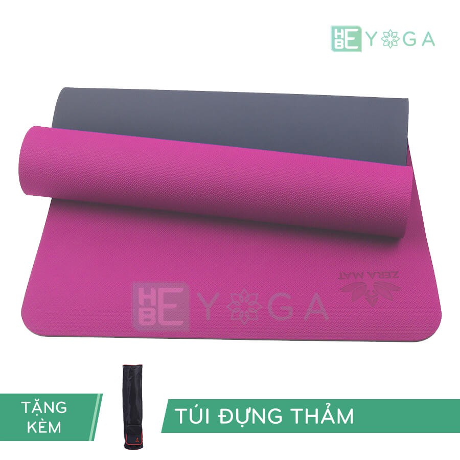 Thảm Tập Yoga TPE Zera Mat 2 Lớp 8mm màu Hồng (Tặng Kèm Túi)