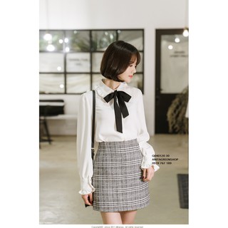 Q040120 áo sơ mi nữ thắt nơ