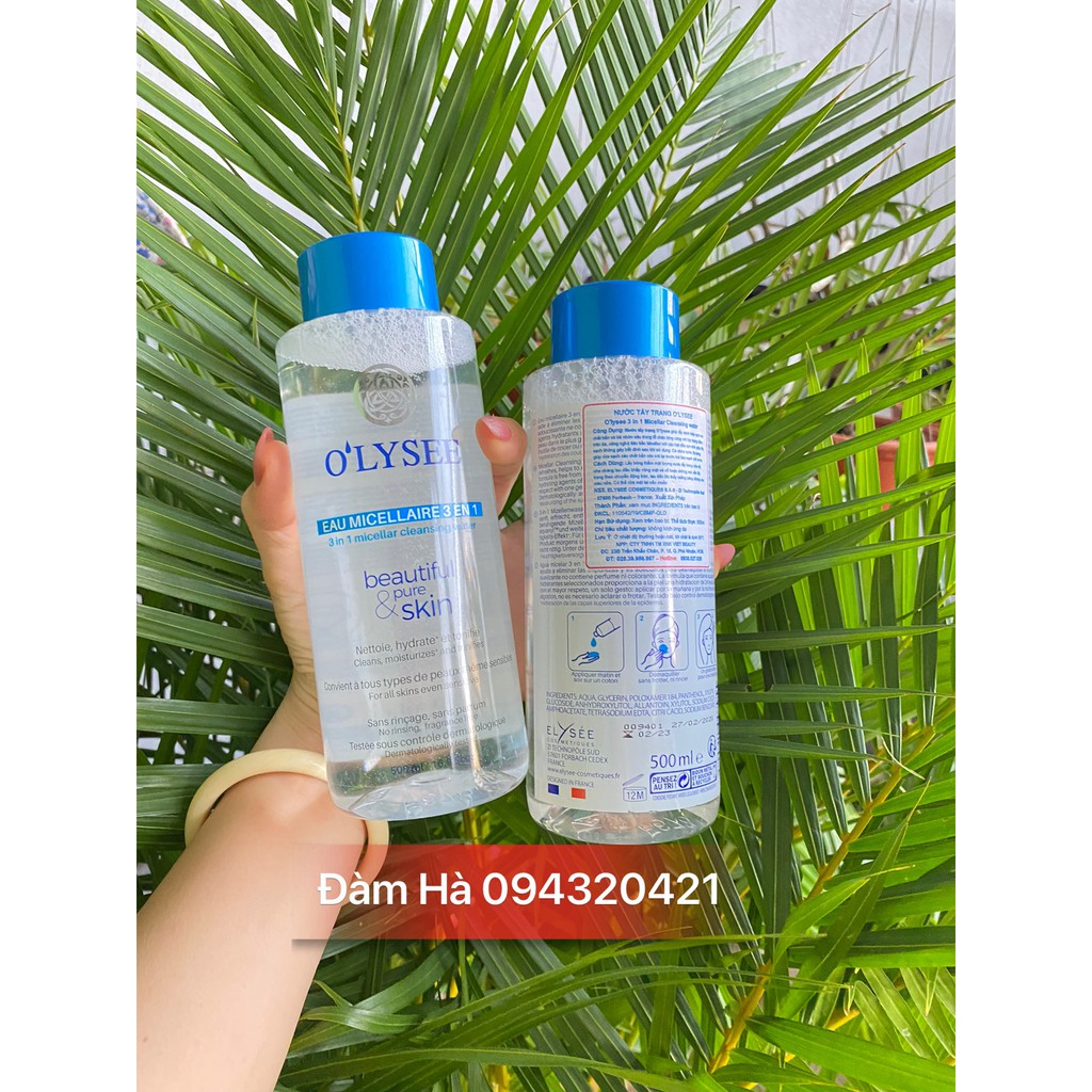 Tẩy trang Olysee 3 in 1 Micellar Cleansing 500ML